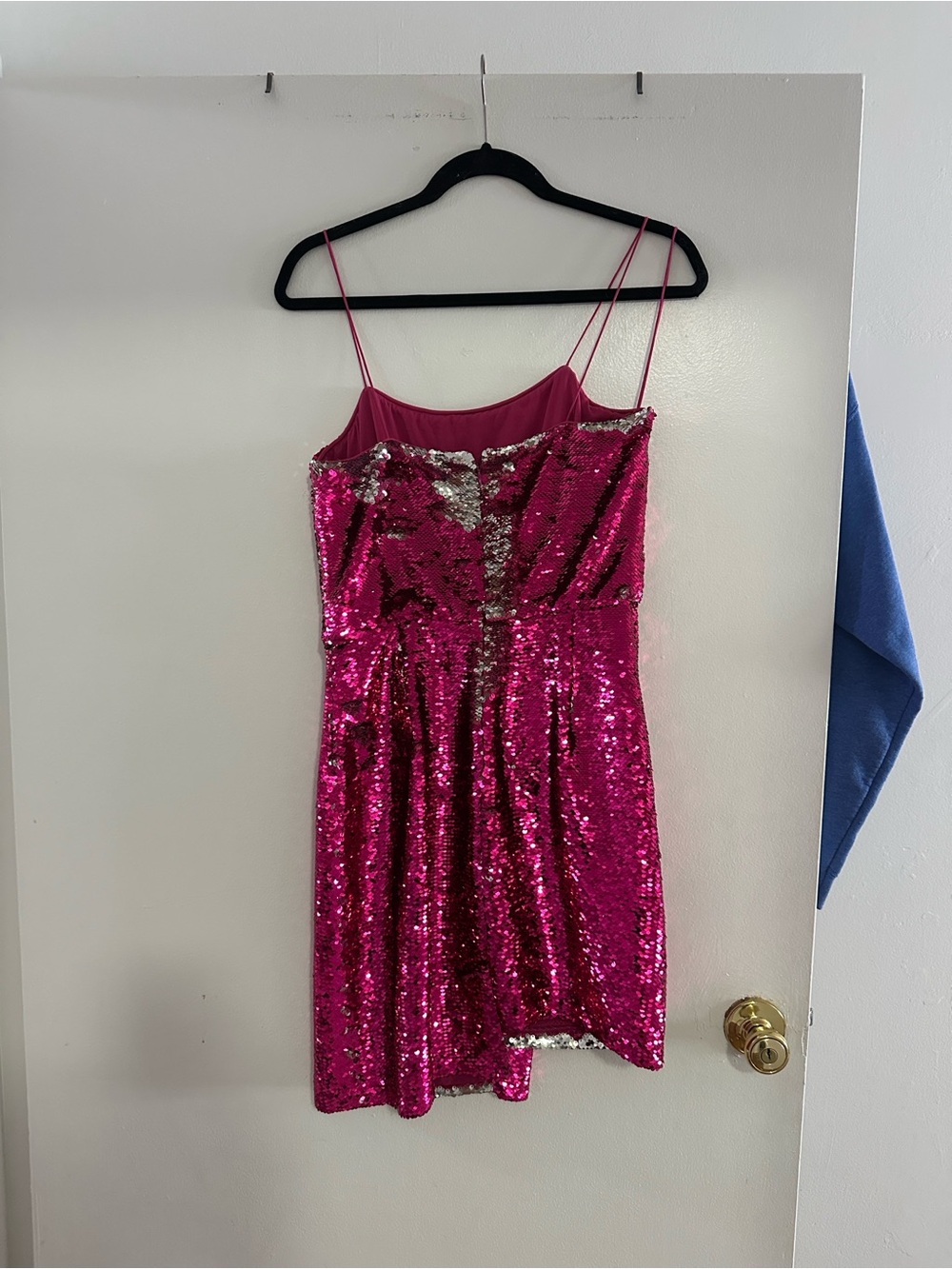 10 Crosby Derek Lam Metallic Fuchsia Sequin Mini Dress - Picture 6 of 10